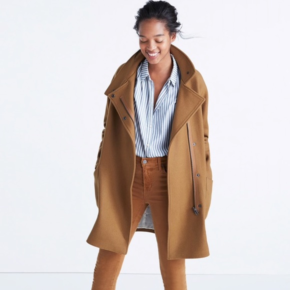 Madewell Jackets & Blazers - Madewell city grid coat wool burnished cedar 0 xs